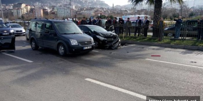 Trabzon sahil yolunda kaza