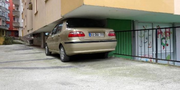 Rizeli'nin arabasını park ettiği yere inanamayacaksınız!