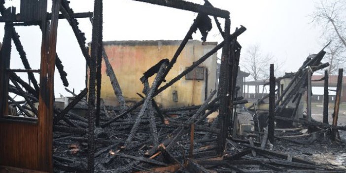 Ordu'da Kasap ve et lokantası tesisi alev alev yandı