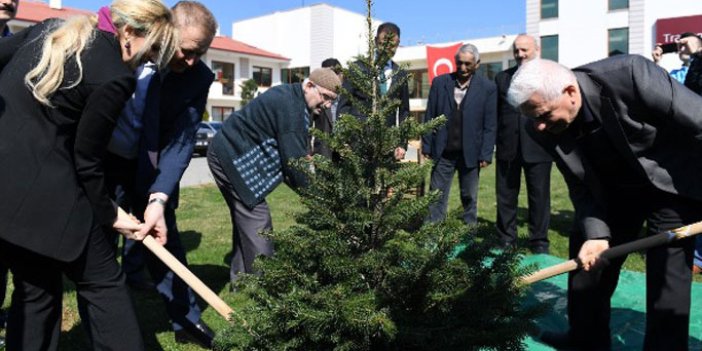 Trabzon Huzurevine ağaç diktiler