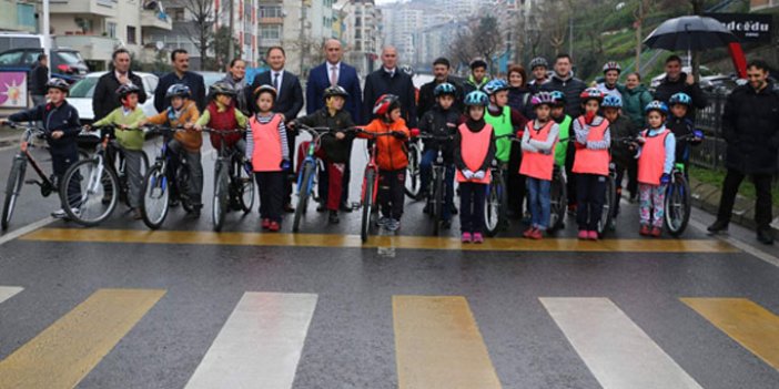 Trabzon’da okullararası bisiklet yarışması