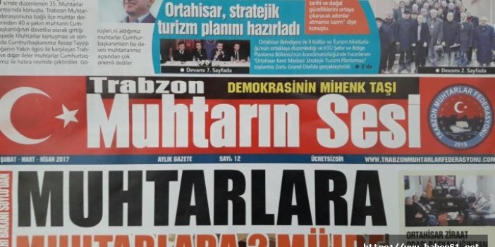 Trabzon muhtarlarının artık gazetesi var!