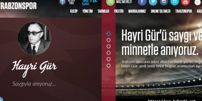 Trabzonspor Hayri Gür'ü unutmadı