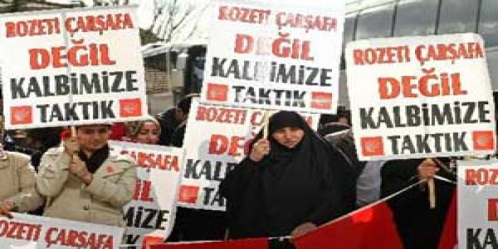 Çarşaflı CHP'lilerden protesto