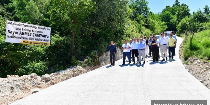 Çamyar'dan vatandaşlara fındık ocaklı yol sitemi