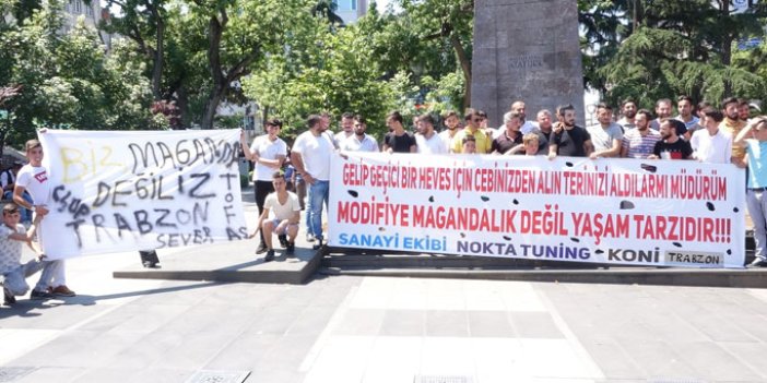 Trabzon'da Modifiye tutkunlarının ceza protestosu