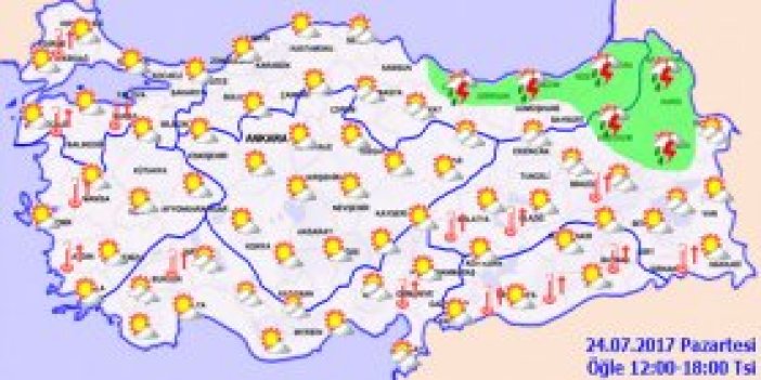 Trabzon'da hava nasıl olacak? 24.07.2017