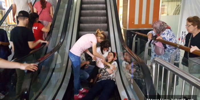 Epilepsi hastası kadın yürüyen merdivenlerden düştü