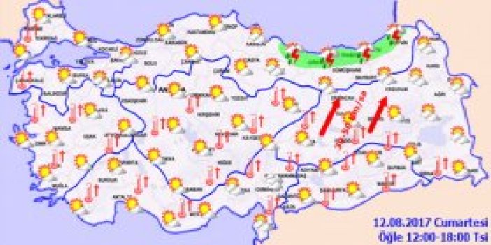 Trabzon'da hava nasıl olacak? 12.08.2017