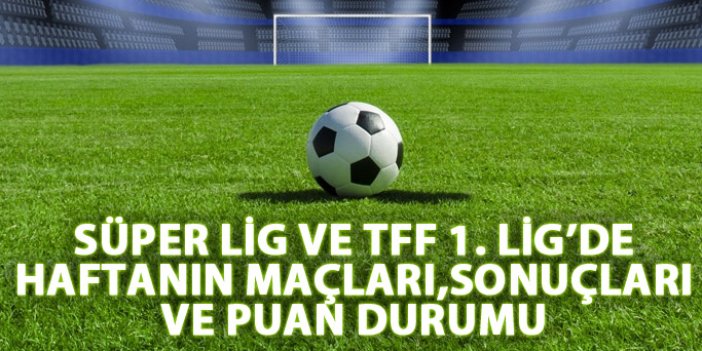 Süper Lig ve TFF 1. Lig'de haftanın maçları - Süper Lig puan durumu