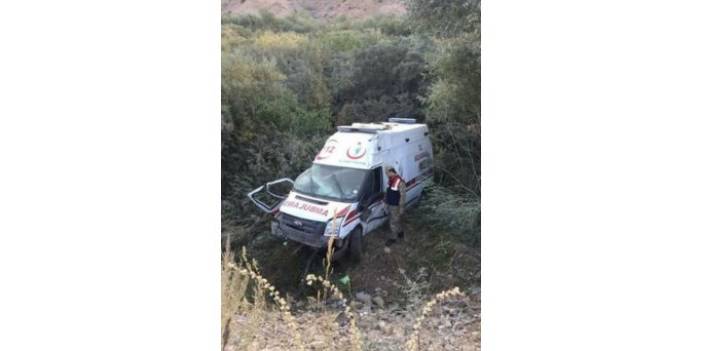 Erzurum'da ambulans şarampole devrildi! 3 kişi yaralandı