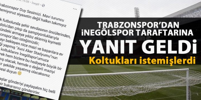Trabzonspor'dan İnegölspor tarftarının çağrısına cevap