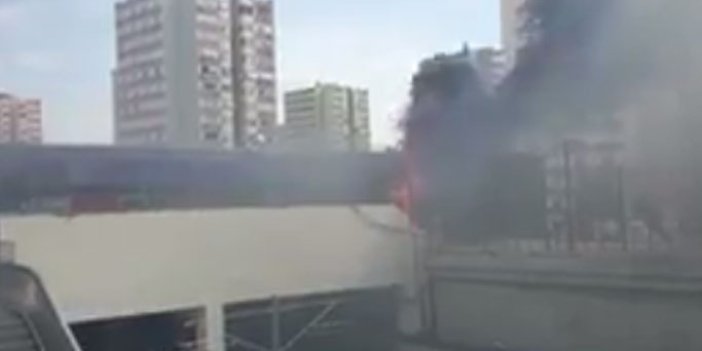 İstanbul'da metroda yangın