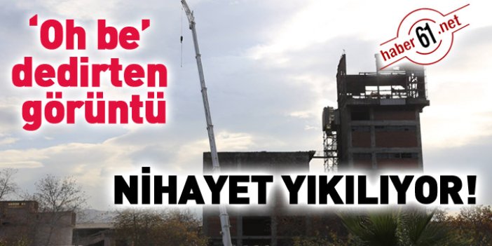 Trabzon'da 'Oh be' dedirten görüntü... Zehir fabrikası yıkılıyor