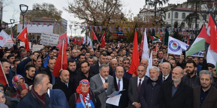 Trabzon'da Kudüs protestosu yapıldı