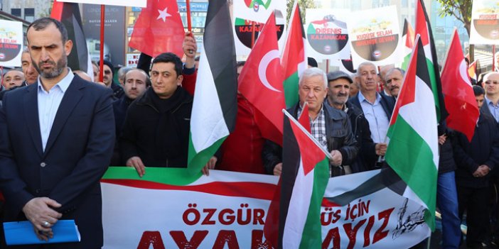 Rize'de Kudüs protestoları sürüyor