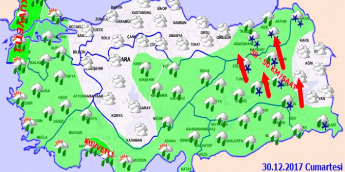 Trabzon'da hava nasıl olacak 30.12.2017