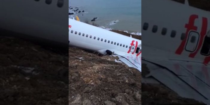 Trabzon'daki kazadan yeni görüntüler: Uçakta panik dolu tahliye anları