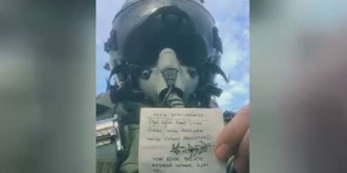Savaş uçağı pilotundan duygulandıran mesaj