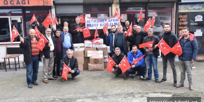 Boztepe mahallesinden Afrin'deki Mehmetçik'e destek