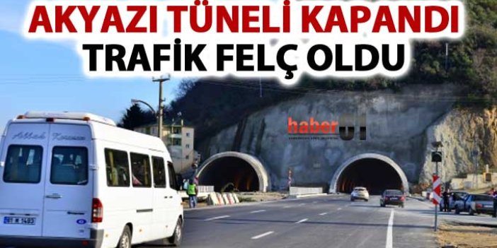 Trabzon'da Akyazı tüneli kapandı trafik felç oldu