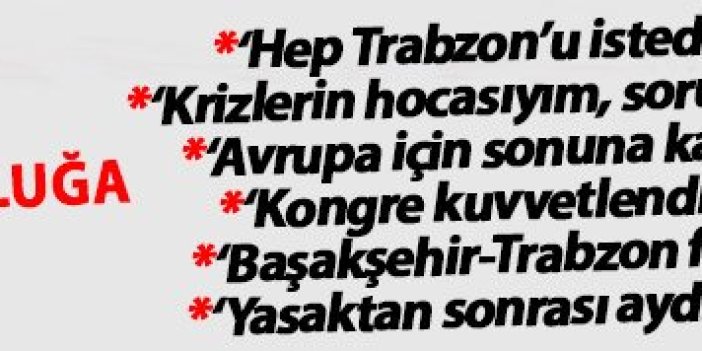 Çalımbay: Trabzonspor iki senede bir şampiyonluğa oynar