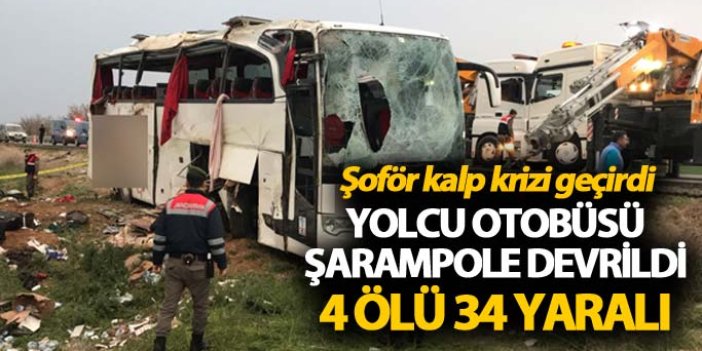 Yolcu otobüsü şarampole devrildi: 4 ölü 34 yaralı