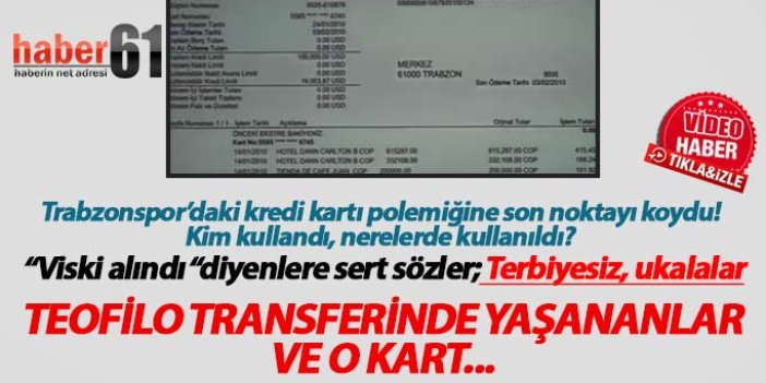 İşte Trabzonspor'daki kredi kartı olayının perde arkası!