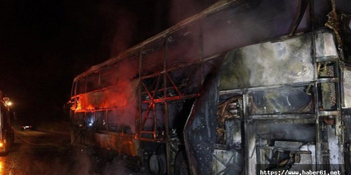 İşçileri taşıyan otobüs yandı: 20 ölü