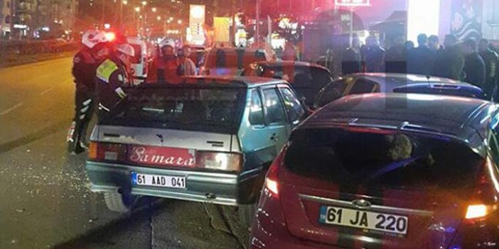 Trabzon'da zincirleme kaza: 1 yaralı