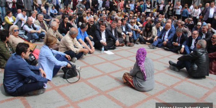Trakya'da CHP'lilerden oturma eylemi