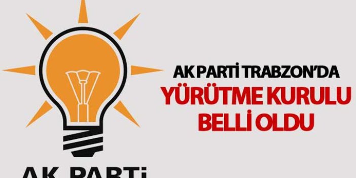 AK Parti Trabzon'da Yürütme Kurulu belli oldu