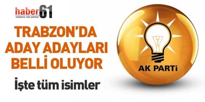 Trabzon'da AK Parti'den kimler milletvekili adayı oldu? İşte isimler