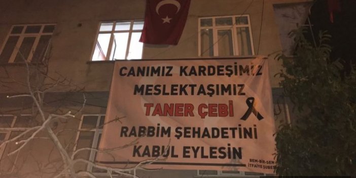Meslektaşları, şehit itfaiyeci Taner Çebi için Trabzon'da