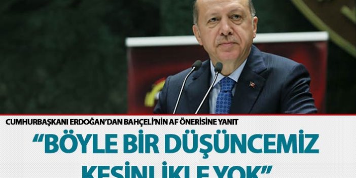 Bahçeli'nin af önerisine Cumhurbaşkanı Erdoğan'dan cevap