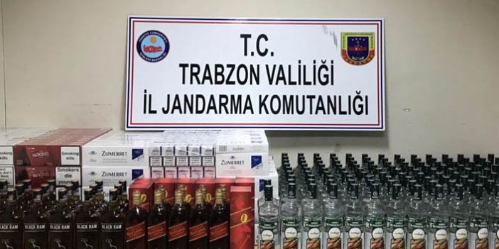 Trabzon’da kaçak operasyonu: Sigara ve içki yakalandı