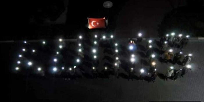 KYK öğrencileri telefonla ışığıyla "Kudüs" yazdı 