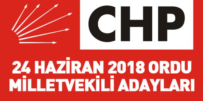 CHP Ordu 24 Haziran 2018 milletvekili adayları listesi... İşte adaylar