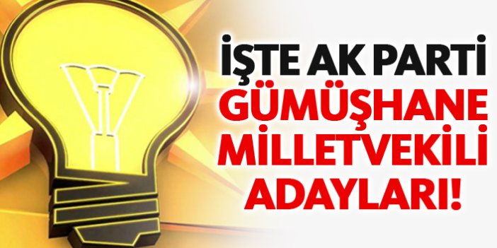 AK Parti Gümüşhane 24 Haziran 2018 milletvekili adayları listesi... İşte adaylar