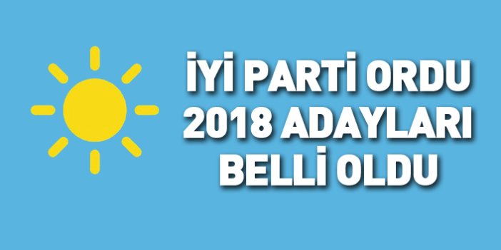 İYİ Parti Ordu 24 Haziran 2018 milletvekili adayları listesi... İşte adaylar