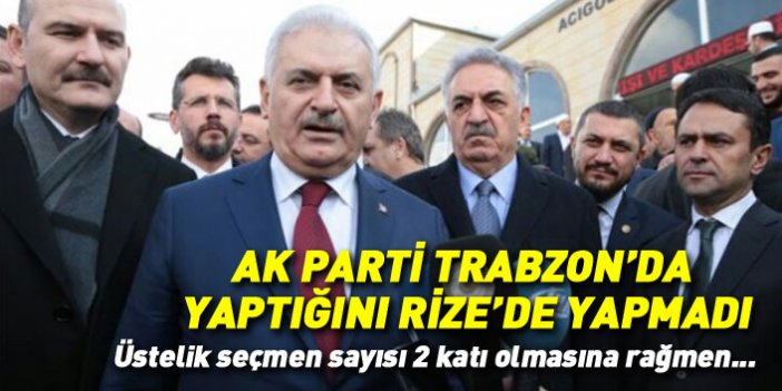 AK Parti Trabzon'da yaptığını Rize'de yapmadı