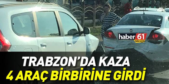 Trabzon sahil yolunda zincirleme trafik kazası yaşandı. 4 araç birbirine girdi.  8 Mayıs 2018