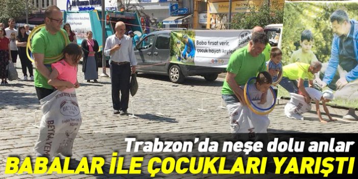 Trabzon'da babalar ile çocukları yarıştı 
