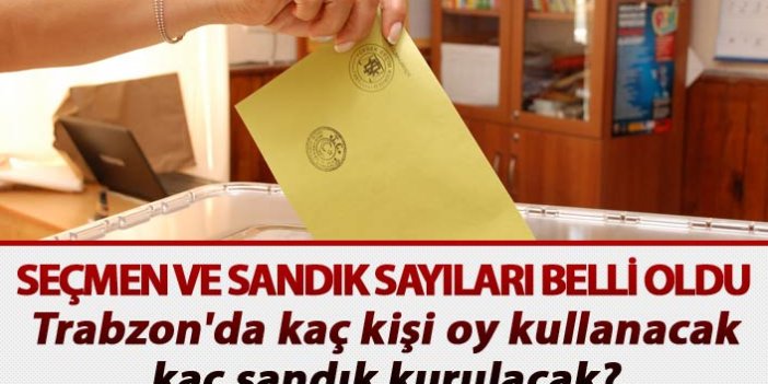 Seçmen ve sandık sayıları belli oldu - Trabzon'da kaç kişi oy kullanacak, kaç sandık kurulacak?