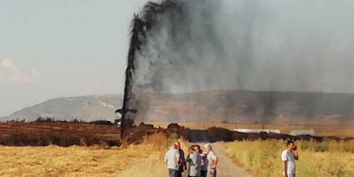 Kahramanmaraş'ta boru hattından petrol fışkırdı