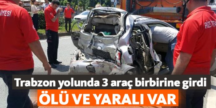 Trabzon yolunda kaza : 1 ölü 1 yaralı