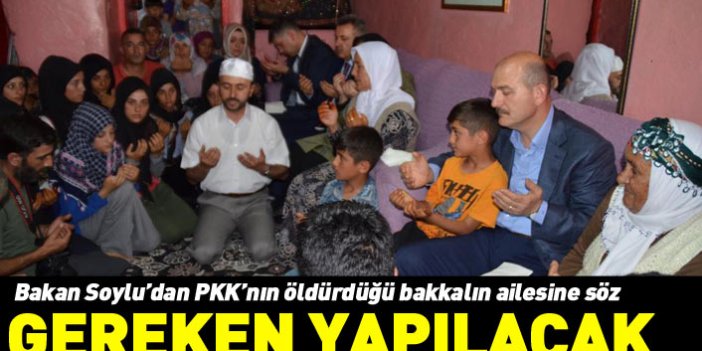 PKK'nın öldürdüğü bakkalın ailesine Bakan Soylu'dan söz