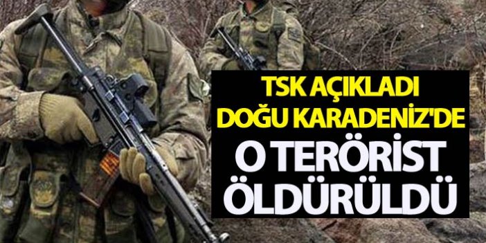 TSK açıkladı - Doğu Karadeniz'de o terörist öldürüldü
