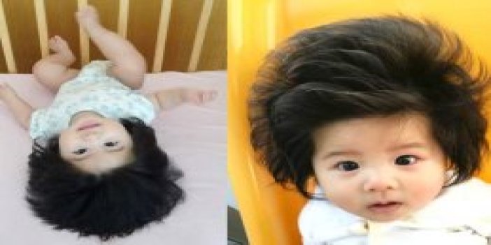 6 aylık bebek saçlarıyla fenomen oldu
