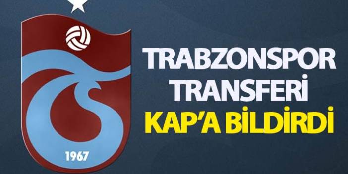 Trabzonspor  Vahid Amiri transferini KAP'a bildirdi